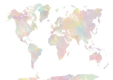 World map in pastel color