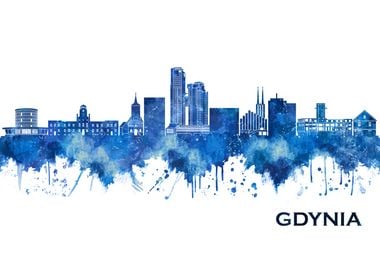 Gdynia Poland Skyline Blue