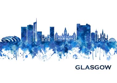 Glasgow Skyline Blue