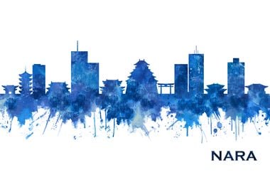 Nara Japan Skyline Blue