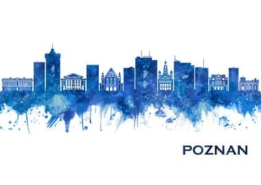 Poznan Poland Skyline Blue