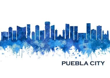 Puebla City Mexico Skyline