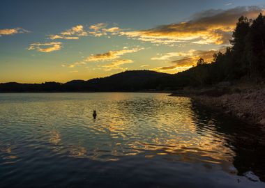 Lakes sunsets landscapes