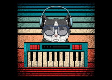 Synthesizer Keyboard Cat