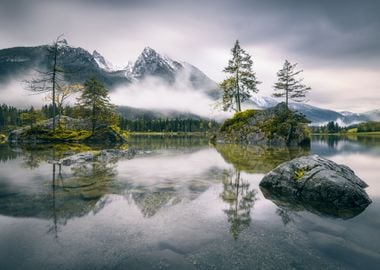 Rainy morning at Hintersee