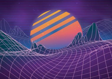 Retrowave sunset