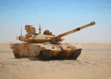 Tanks Desert in watercolor