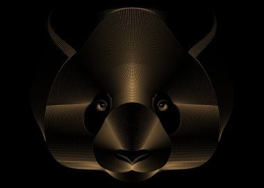 Golden Panda Animal Art