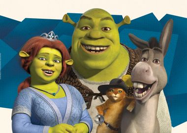 Shrek, Fiona, Donkey, Puss