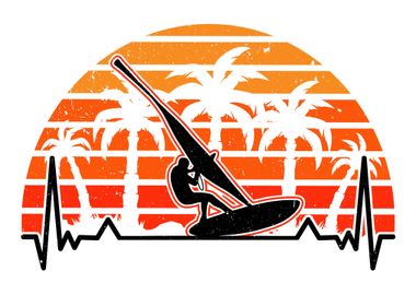 Windsurfer Heartbeat Retro