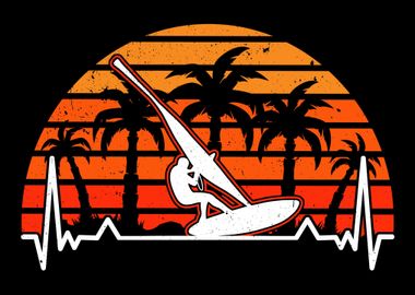 Windsurfer Heartbeat Retro