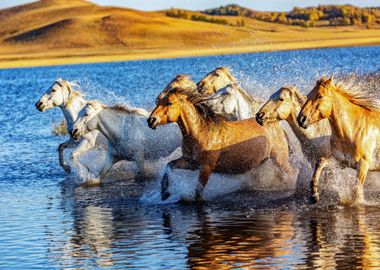 Horses in Water