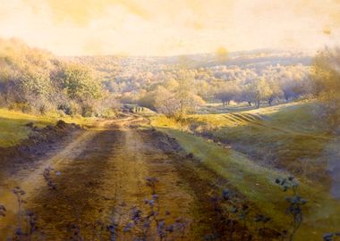 Vintage countryside walk