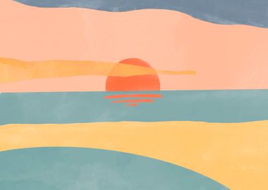 Abstract Sunset Decor