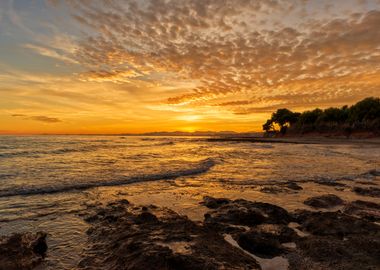 Sunset by the sea