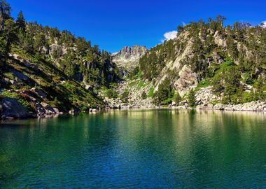 Lake between mountains