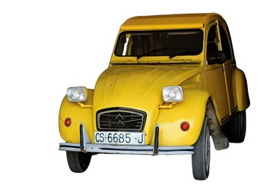 Yellow Citroen 2 CV