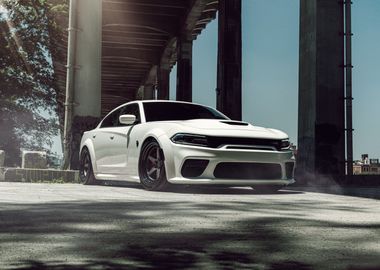 White Dodge Charger SRT