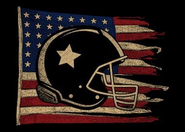 Football Helmet Patriotic