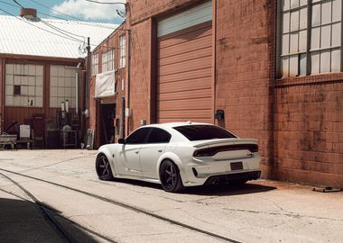 White Dodge Charger SRT