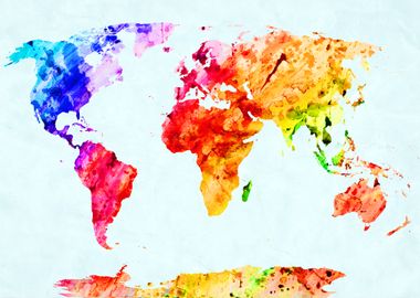 Watercolor World Map