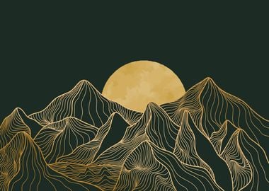 ABSTRACT MOUNTAIN LINE ART