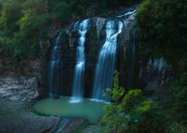 Waterfall in Forest Nature