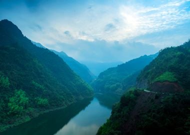 Mountains at Lake Nature