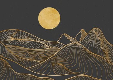 ABSTRACT MOUNTAIN LINE ART