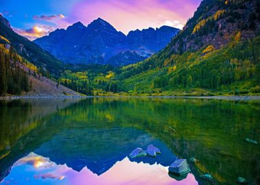 Mountains at Lake Nature