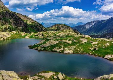 Lake between mountains