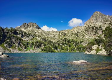 Lake between mountains