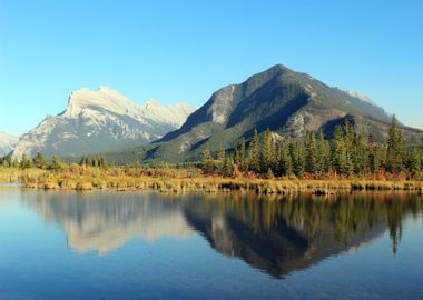 Mountains at Lake reflect