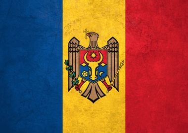 Flag of Moldova on Wall