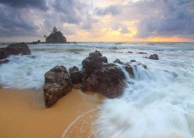 Sandy Sea Beach Waves