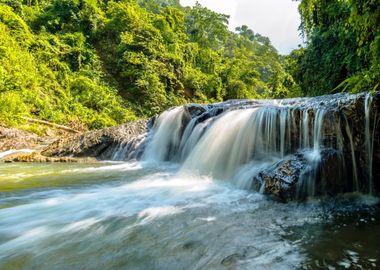 Waterfall in Forest Nature