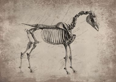 Vintage Horse Skeleton 