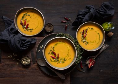 Leek and pumpkin soup