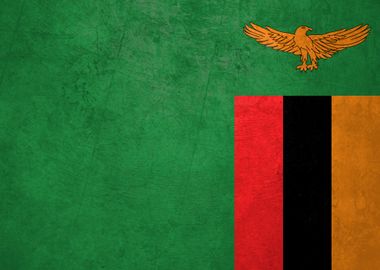 Flag of Zambia on Wall