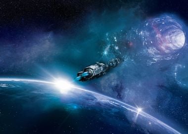 Space Ship Wormhole Galaxy