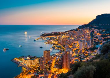 Monaco City Travel Sunset