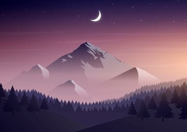 Mountains by the Moon