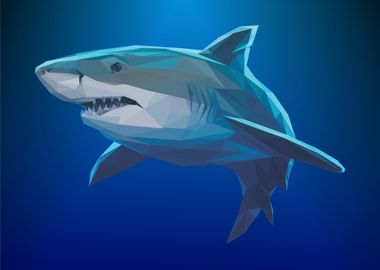 shark polygonal pop art