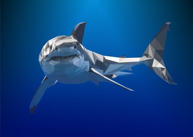 shark polygonal pop art