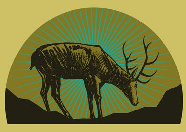 Green Deer Poster Design