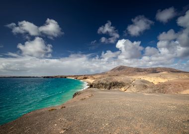 Spain landscape, blue sky