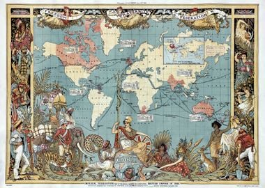 World map British Empire