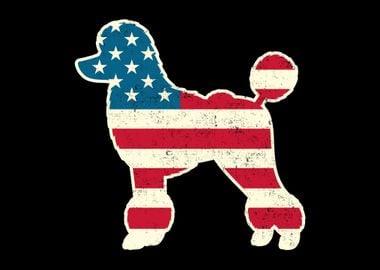 4th of July Poodle Dog USA