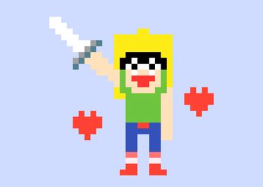 Pixel art minecraft warrio