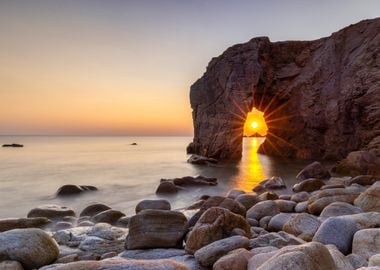 Sunset at the Rocky Beach